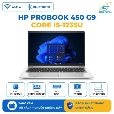 Laptop HP ProBook 450 G9 6M0Y9PA (Core i5-1235U /8GB /512GB SSD/ 15.6″ FHD /1.7kg)