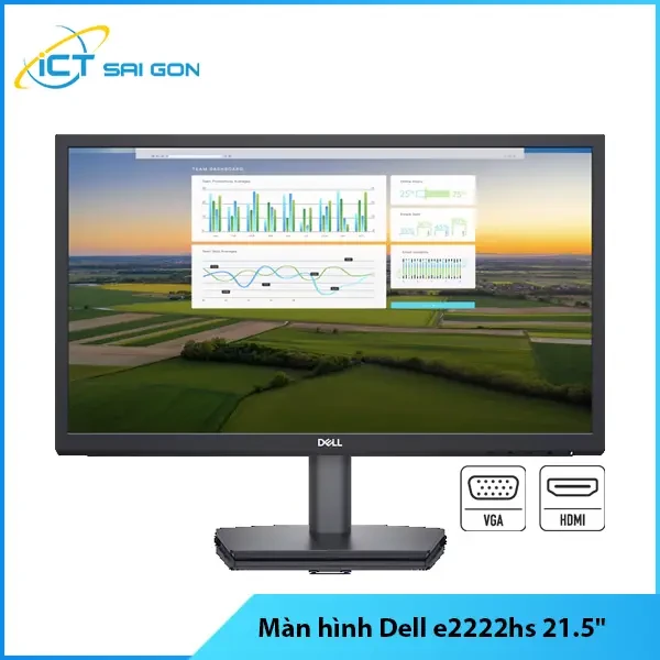 Màn hình Dell E2222H 21.45 inch FHD (1920x1080), Cổng kết nối: DisplayPort 1.2/ VGA, Độ sáng: 250 nit