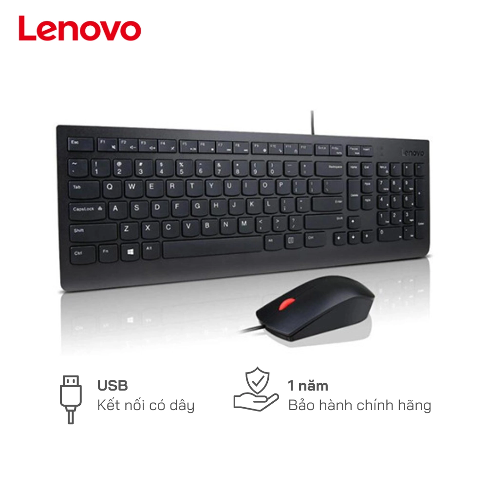 Combo bàn phím+chuột có dây KB&Mice Lenovo 4X30L79890 - BH 1 năm