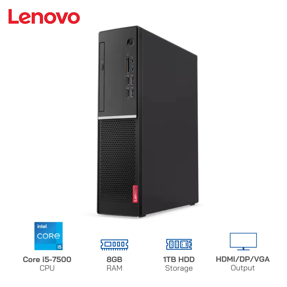 Máy bộ Lenovo Desktop V520S Core i5-7500/8GB/1TB HDD/Xuất hình: HDMI, DisplayPort, VGA
