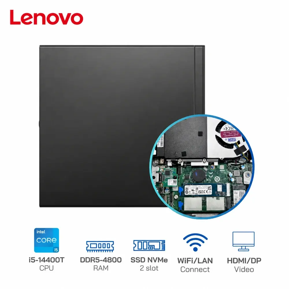 Lenovo ThinkCentre M70q Gen 5 Tiny – i5-14400T, RAM 8GB/16GB, SSD 256GB — ảnh 6