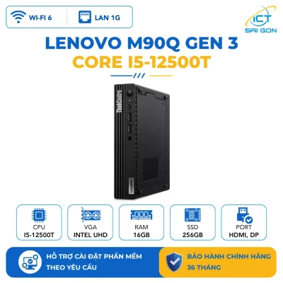 Mini PC Lenovo ThinkCentre M90q Gen 3 Tiny Core i5-12500T, Ram 16GB, SSD 256GB, Wifi 6