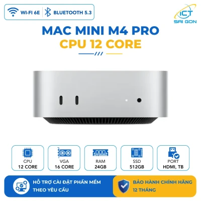Mac Mini M4 Pro (MCX44SA/A) 12C CPU/16C GPU/24GB RAM/512GB SSD