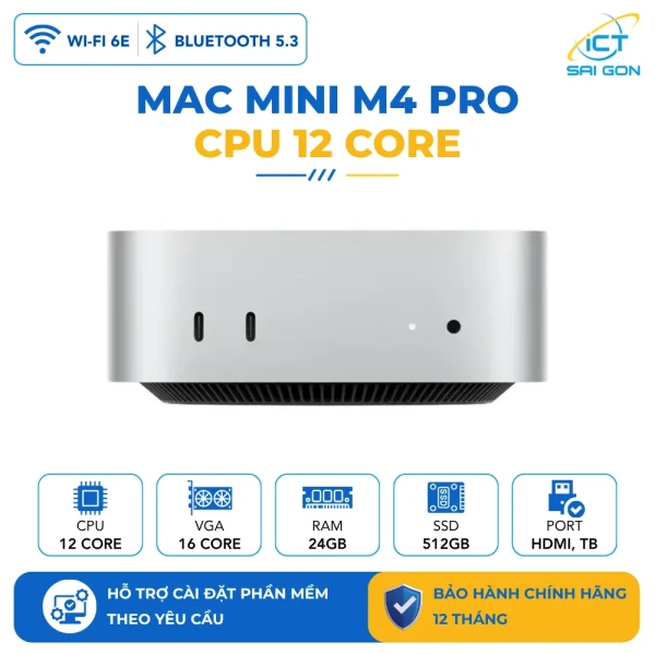 Mac Mini M4 Pro (MCX44SA/A) 12C CPU/16C GPU/24GB RAM/512GB SSD