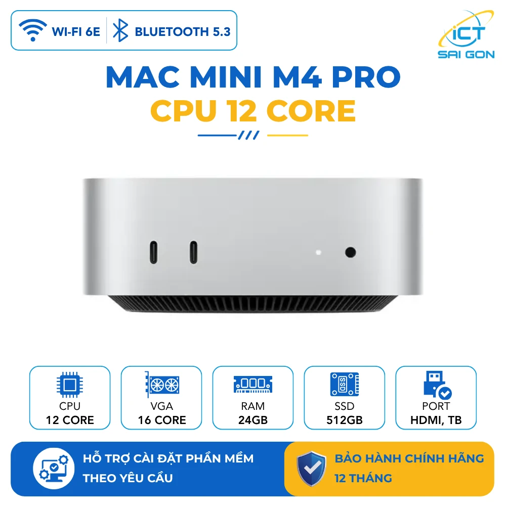 Mac Mini M4 Pro (MCX44SA/A) 12C CPU/16C GPU/24GB RAM/512GB SSD
