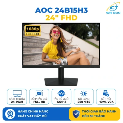 Màn hình FHD AOC 24B15H3 24 Inch /IPS/120Hz/250nits/Kết nối HDMI
