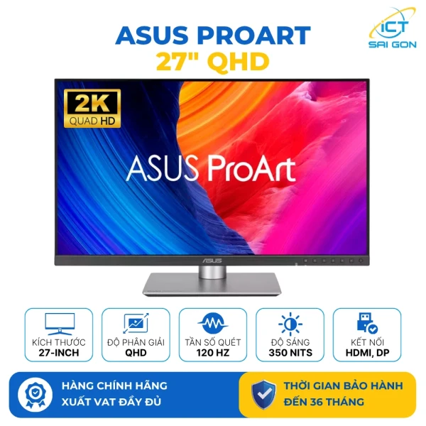 Màn hình Đồ hoạ Asus ProArt PA278QGV 27-inch QHD (2560x1440) / IPS WLED /120Hz /350Nits