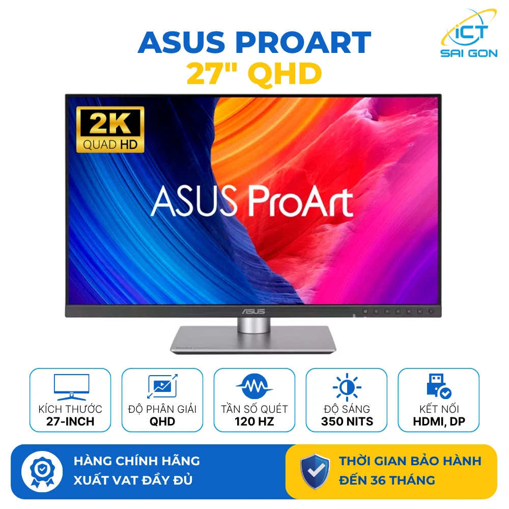 Màn hình Đồ hoạ Asus ProArt PA278QGV 27-inch QHD (2560x1440) / IPS WLED /120Hz /350Nits
