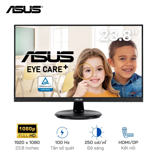 Màn hình gaming ASUS VA24DQF 23.8 inches | IPS | FHD | 100Hz | 1ms | Kết nối: HDMI/DisplayPort