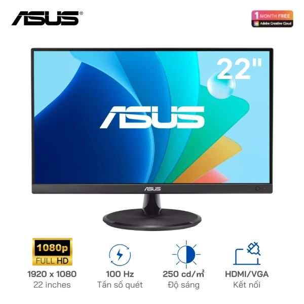 Màn hình gaming ASUS VP227HF 22 inches | VA | FHD | 100Hz | 1ms | Kết nối: HDMI/VGA