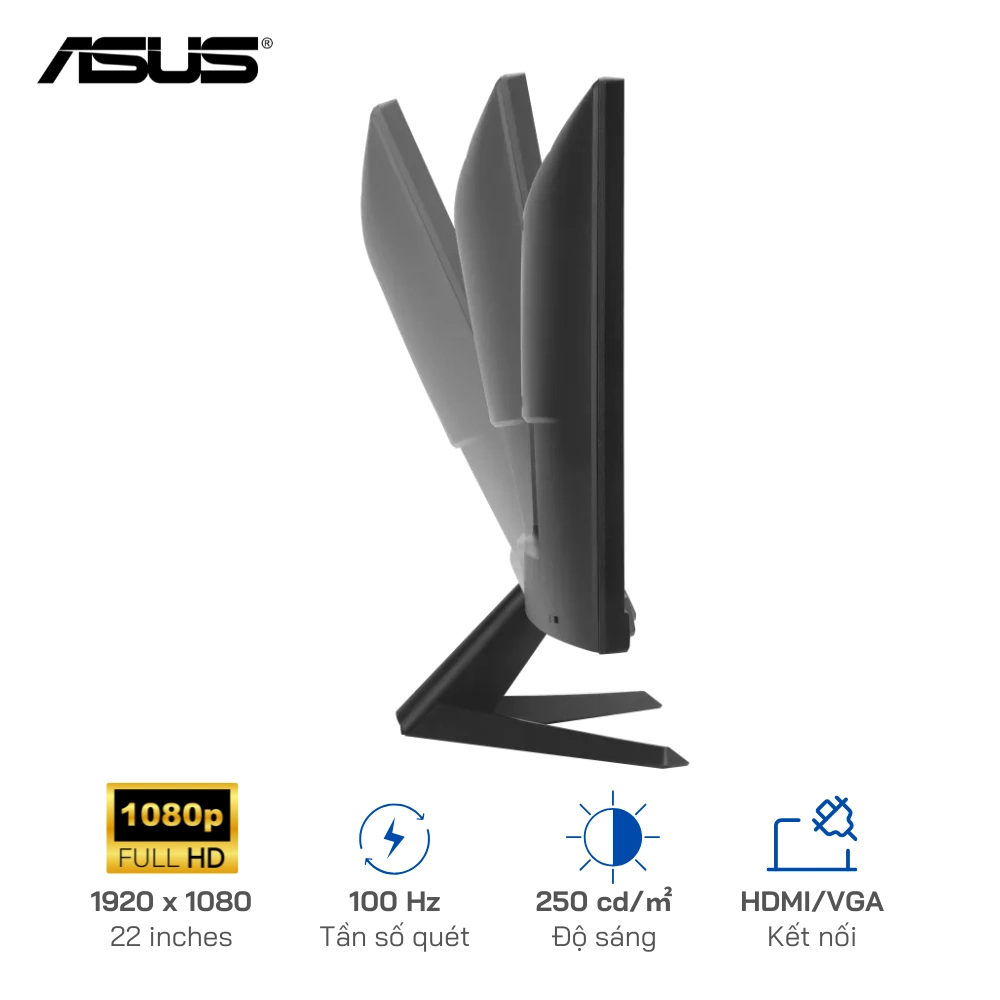 Màn hình gaming ASUS VY229HF 22 inches | IPS| FHD | 100Hz | 1ms | Kết nối: HDMI/VGA