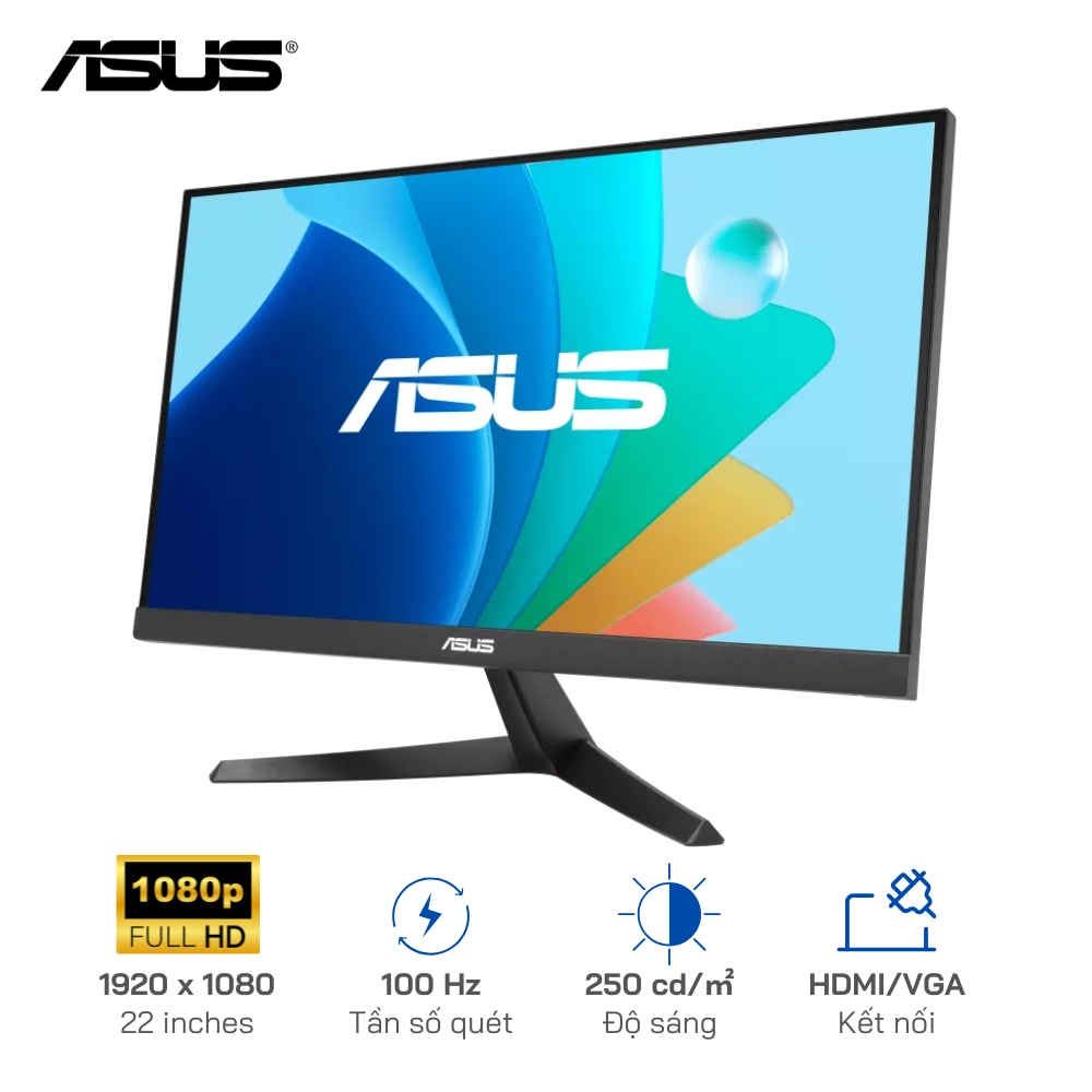 Màn hình gaming ASUS VY229HF 22 inches | IPS| FHD | 100Hz | 1ms | Kết nối: HDMI/VGA