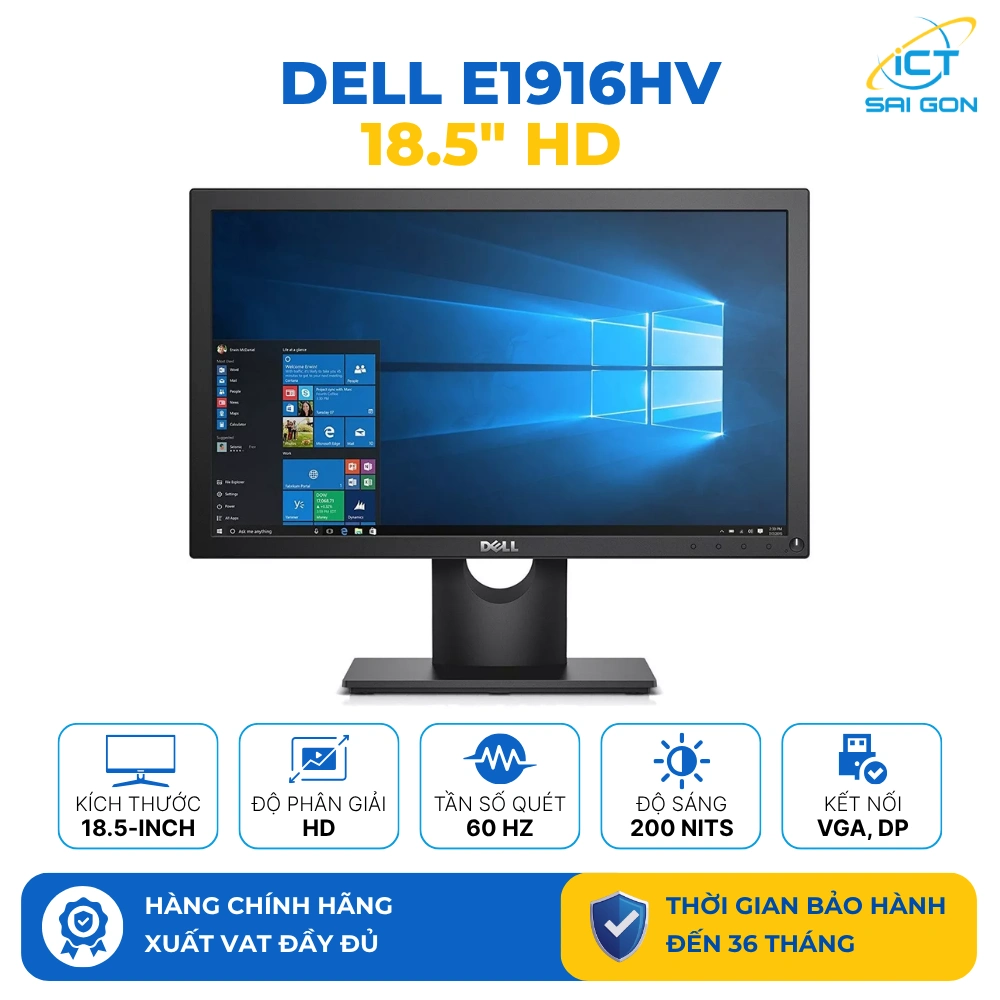 Màn Hình Dell E1916HV 18.5 inch (1366×768/TN/60Hz/5ms)