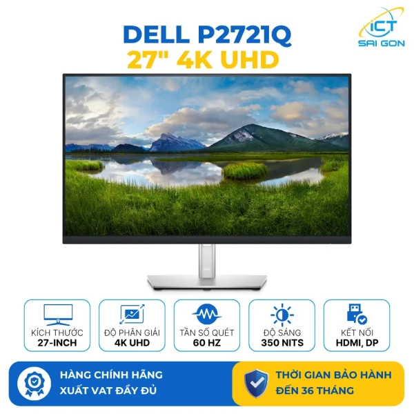 Màn hình Dell P2721Q 27 inch 4K 60Hz / Kết nối: HDMI/DisplayPort/USB-C