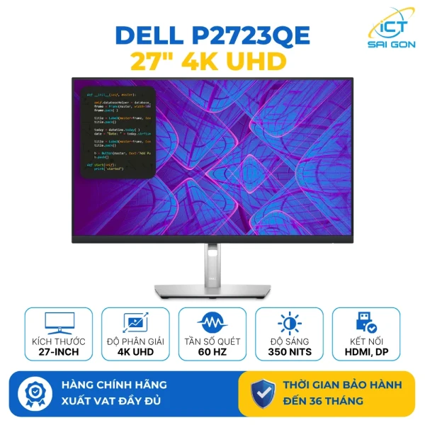 Màn hình Dell P2723QE 4K (3840 x 2160/IPS/60Hz/5 ms)
