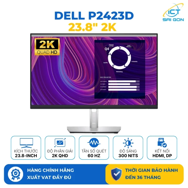 Màn hình Dell P2423D 23.8 inch 2K IPS 60Hz 300nits