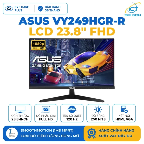 Màn hình gaming ASUS VY249HGR-R 23.8-inch | IPS | FHD | 120Hz | 1ms | Kết nối: HDMI/VGA