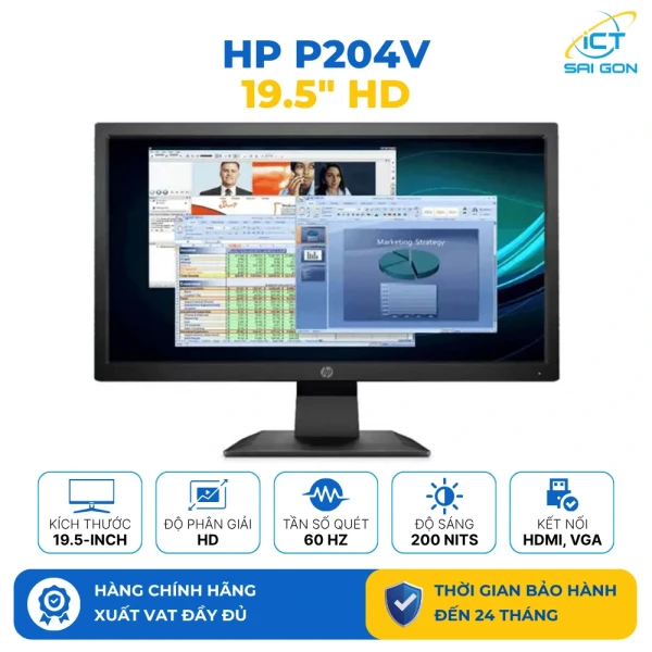 Màn Hình HP P204v 19.5" HD/TN/60Hz/VESA/5ms