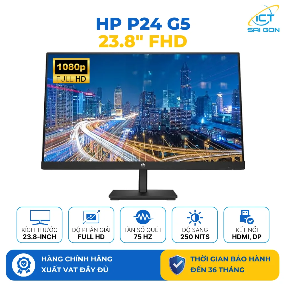 Màn hình HP P24 G5 FHD (64X66AA) - 23.8-Inch - IPS - Cổng kết nối: HDMI 1.4 / DisplayPort 1.2/ VGA — ảnh 6