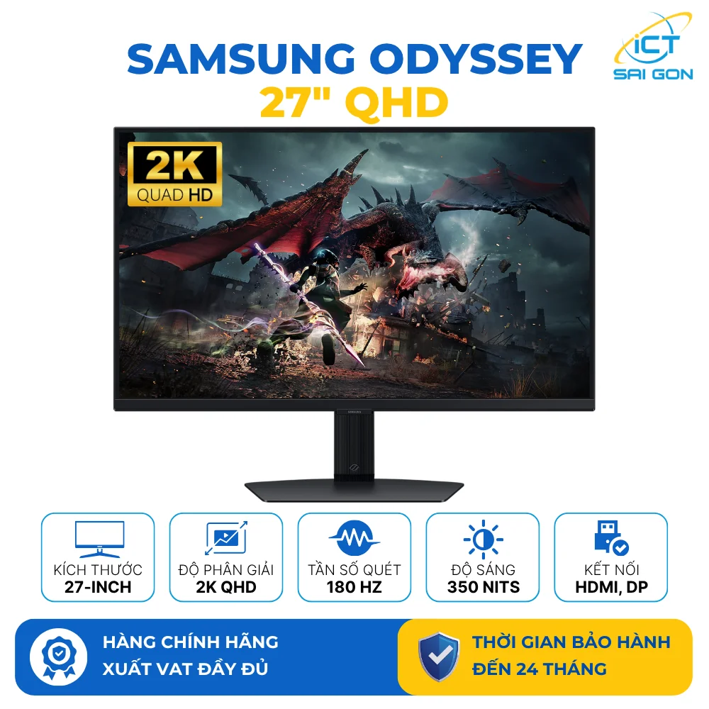 Màn hình Gaming Samsung Odyssey G5 G50D 27 inch 2K, IPS, 180Hz LS27DG502EEXXV