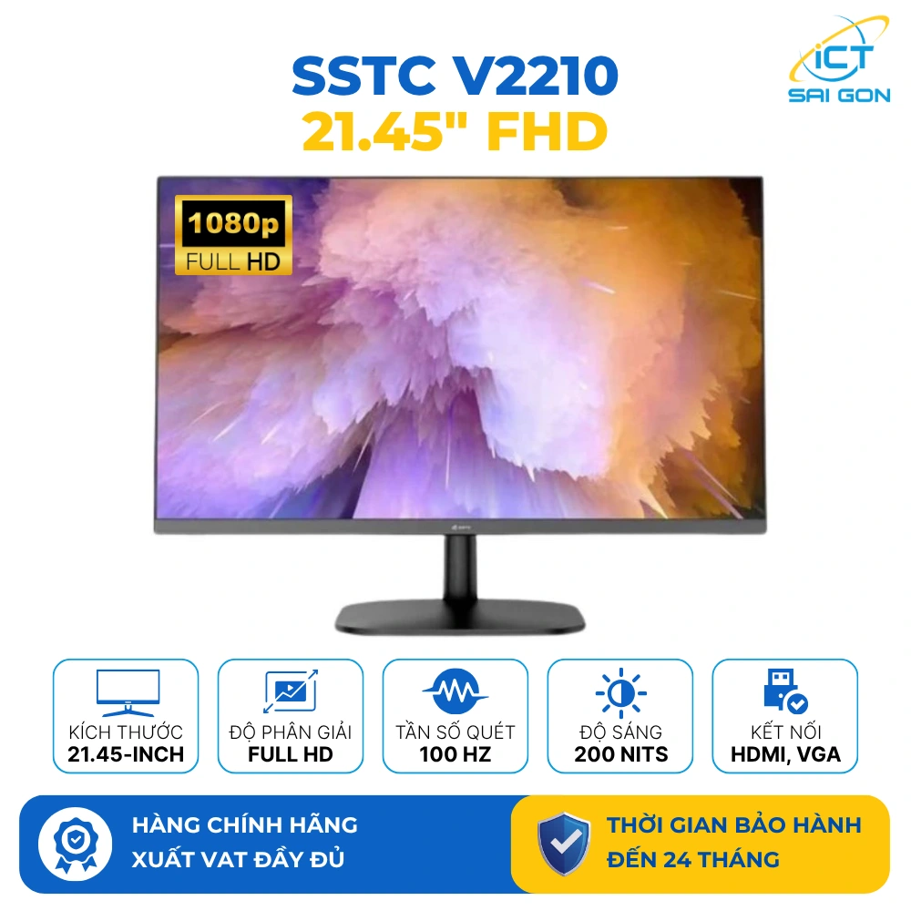 Màn hình SSTC V2210 LCD 21.45 inch FHD (1920x1080) / VA WLED / 100Hz/ 200Nits