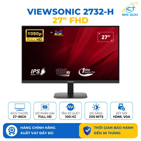 Màn hình Full HD ViewSonic VA2732-H 27inch 100Hz 1ms