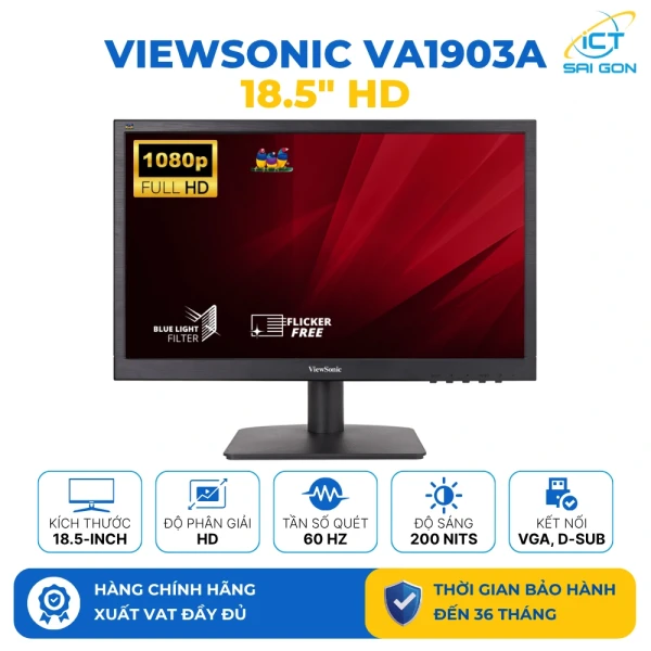 Màn hình Viewsonic 18.5" VA1903A (1366 x 768/TN/60Hz/5 ms)