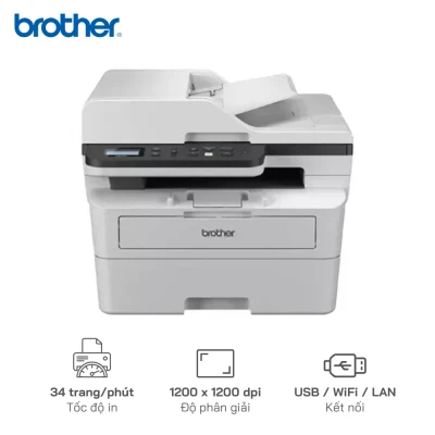Máy in trắng đen đa năng Brother DCP-B7640DW | In 2 mặt, Tốc độ in 34 trang/phút | Kết nối USB/WiFi/LAN