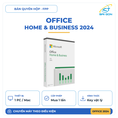 Phần mềm Office Home & Business 2024 English APAC EM Medialess FPP - Key vật lý - EP2-06630