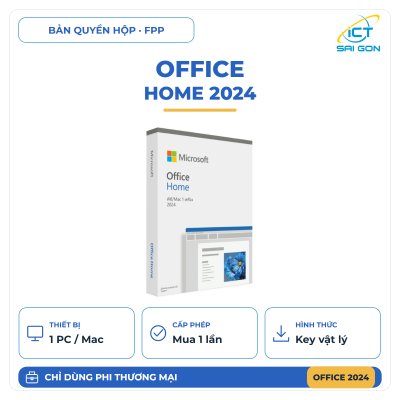 Phần mềm Office Home 2024 English APAC EM Medialess FPP - Key vật lý - EP2-06811