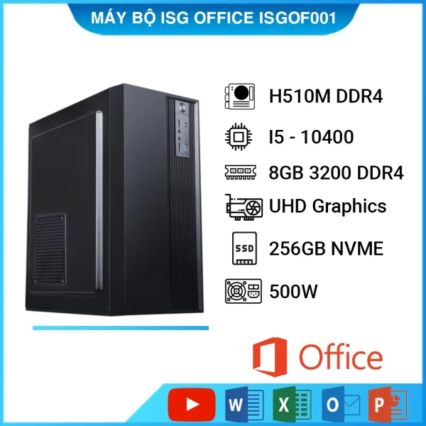 Máy Bộ Vi Tính ICT-SAIGON Office Core I5-10400, Ram 8GB, SSD 256GB ISGOF001