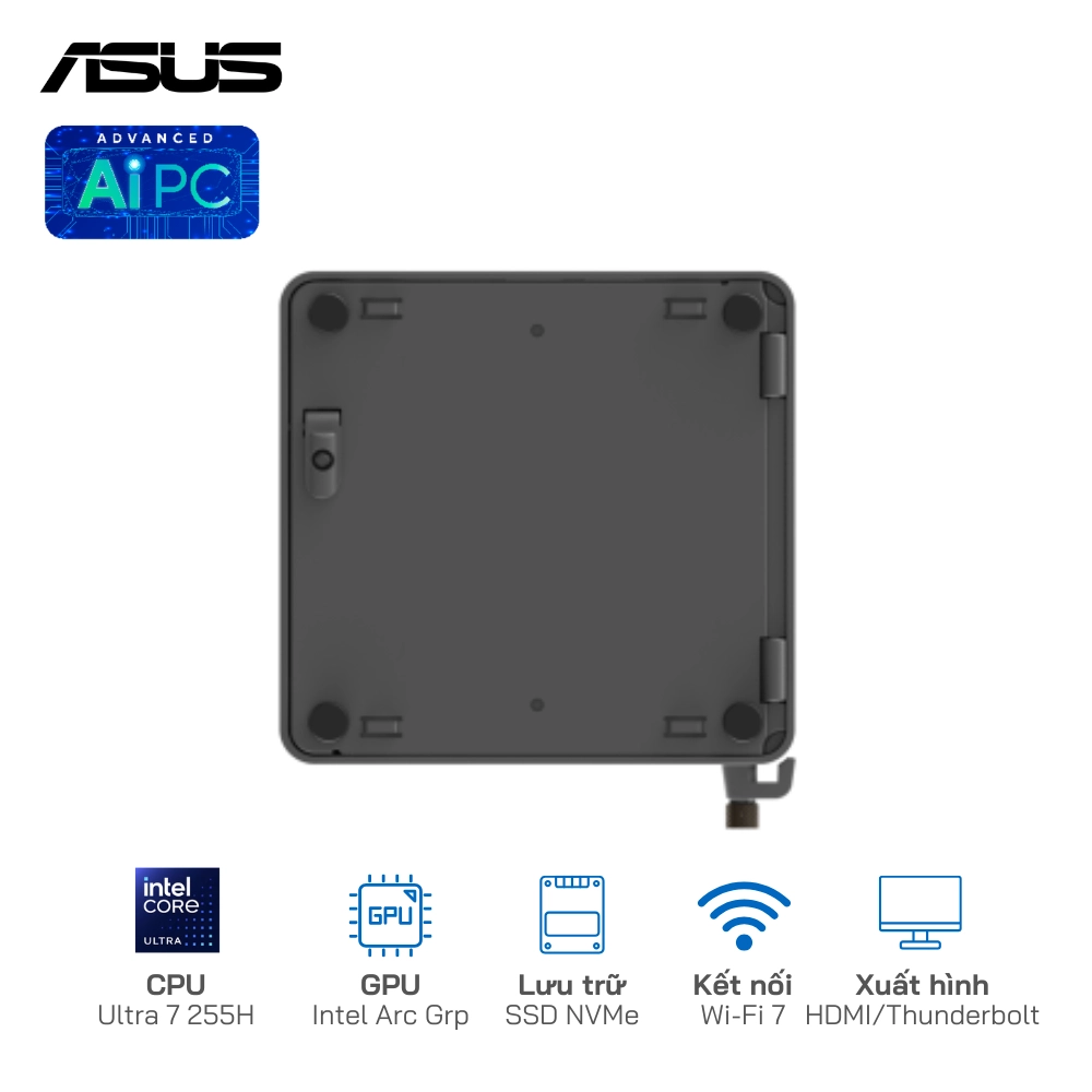 Asus NUC 15 Pro Tall RNUC15CRHU700000I U5-225H/SSD NVMe/WiFi 7/Kết nối 4 màn hình 4K (Barebone)