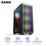 Case Sama 338 BLACK Micro-ATX / ATX / 2x SSD 2x HDD / 3x Fan ARGB