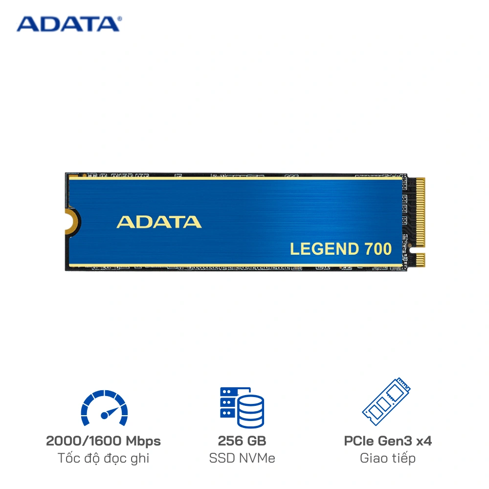 Ổ cứng SSD NVMe Adata Legend 700 256GB M.2 2280 PCIe Gen3 x 4 | R/W: 2000/1600 Mbps