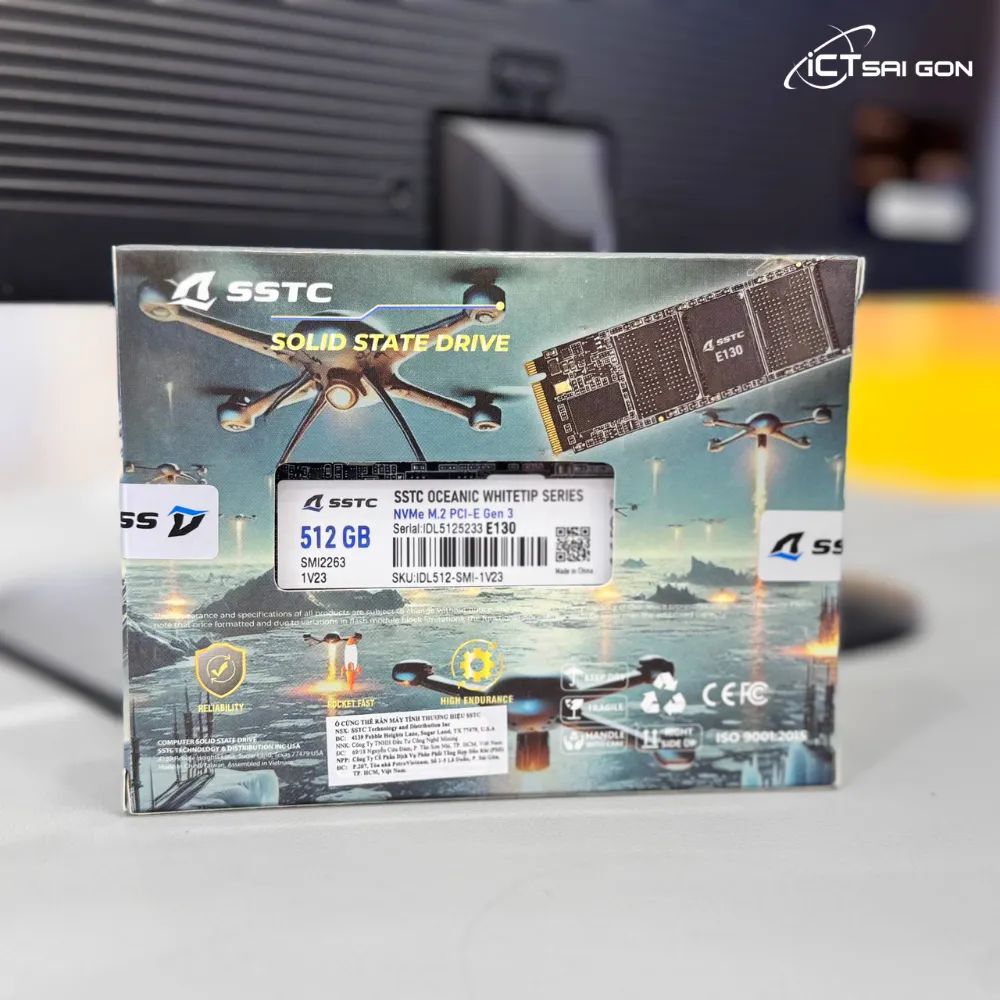 Ổ cứng SSD SSTC Oceanic WhiteIP E130 V2 512GB (Gen 3) | R/W: 3200/1300 Mbps