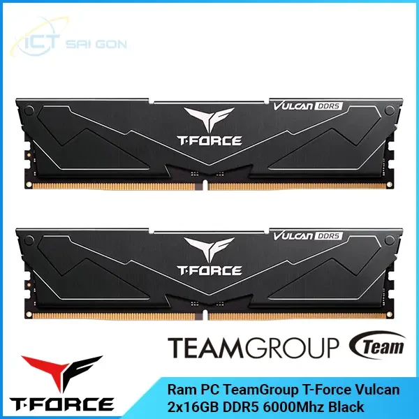 Ram Desktop TeamGroup T-Force Vulcan 2x16GB DDR5 6000Mhz Black