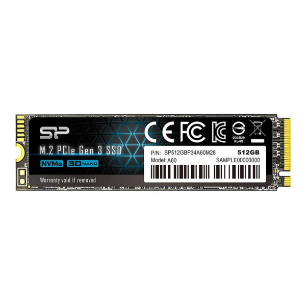 Ổ cứng Silicon Power M.2 2280 PCIe SSD A60 512GB (Tốc độ đọc\ghi: 1800 MB/s - 600 MB/s)
