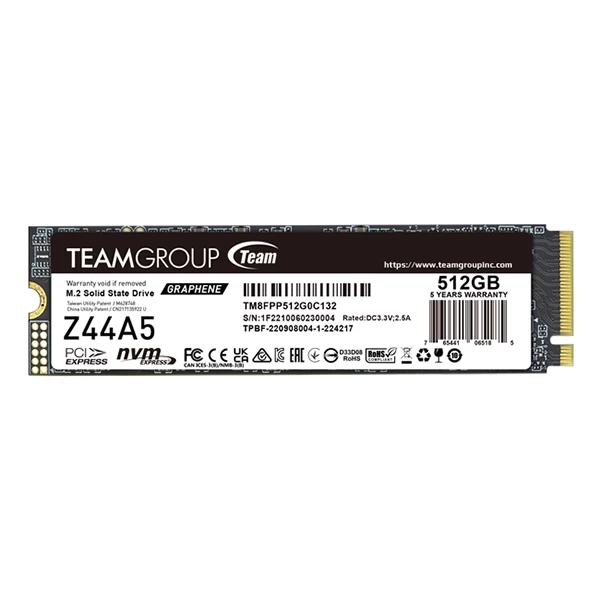 Ổ cứng SSD TeamGroup 512GB Z44A5  PCIe Gen4 x 4
