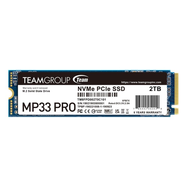 Ổ cứng SSD TeamGroup 2TB MP33 Pro PCIe Gen3 x 4  (2400 MB/s - 2100 MB/s)