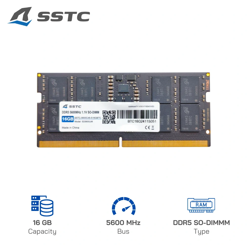 RAM Laptop SSTC 16GB DDR5 SO-DIMMM 5600MHz-1.1V Chính hãng