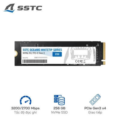 SSD NVMe 256GB SSTC Oceanic WhiteIP E130 Plus Gen 3 R/W:3200/2700