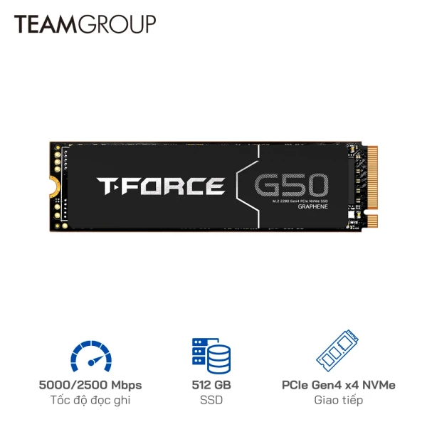 SSD NVMe TeamGroup G50 512GB M.2 PCIe 4.0 | R/W: 5000/2500