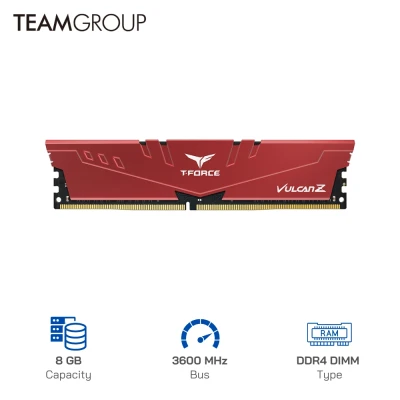 Ram Desktop Teamgroup Vulcan Z 8GB DDR4 3600Mhz (Red/ Gray)