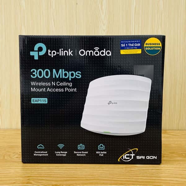 Bộ phát wifi TP-Link EAP115 (Access Point Wi-Fi Gắn Trần Chuẩn N Tốc Độ 300Mbps)