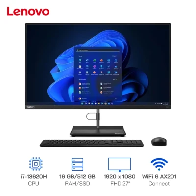 PC ThinkCentre neo 30a 27 Gen 4 RPL-P AIO Core I7-13620H, Ram 16GB, SSD 512GB, WF+BT, 27 inch FHD, Win 11H 12JU001GVN