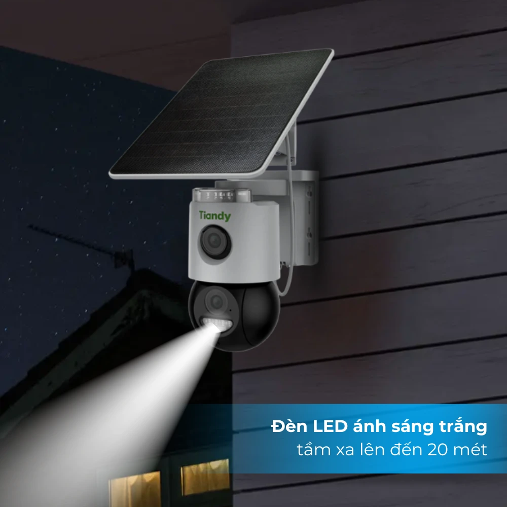 Camera 4G Tiandy TC-H363U - Ghi hình 2K/Pin NLMT/Quay 360/Đàm thoại 2 chiều