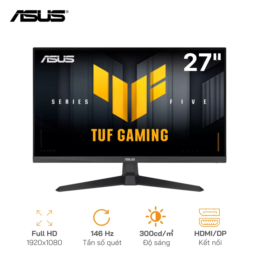 Màn hình TUF Gaming VG279QE5A 27 inch FHD/146Hz/1ms/Kết nối HDMI, DisplayPort