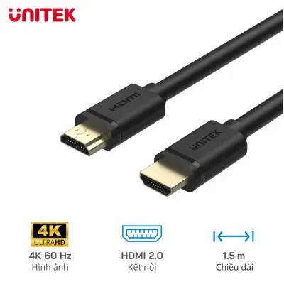 Cáp HDMI Unitek Y-C137M Hỗ trợ 4K/60p (1.5m)