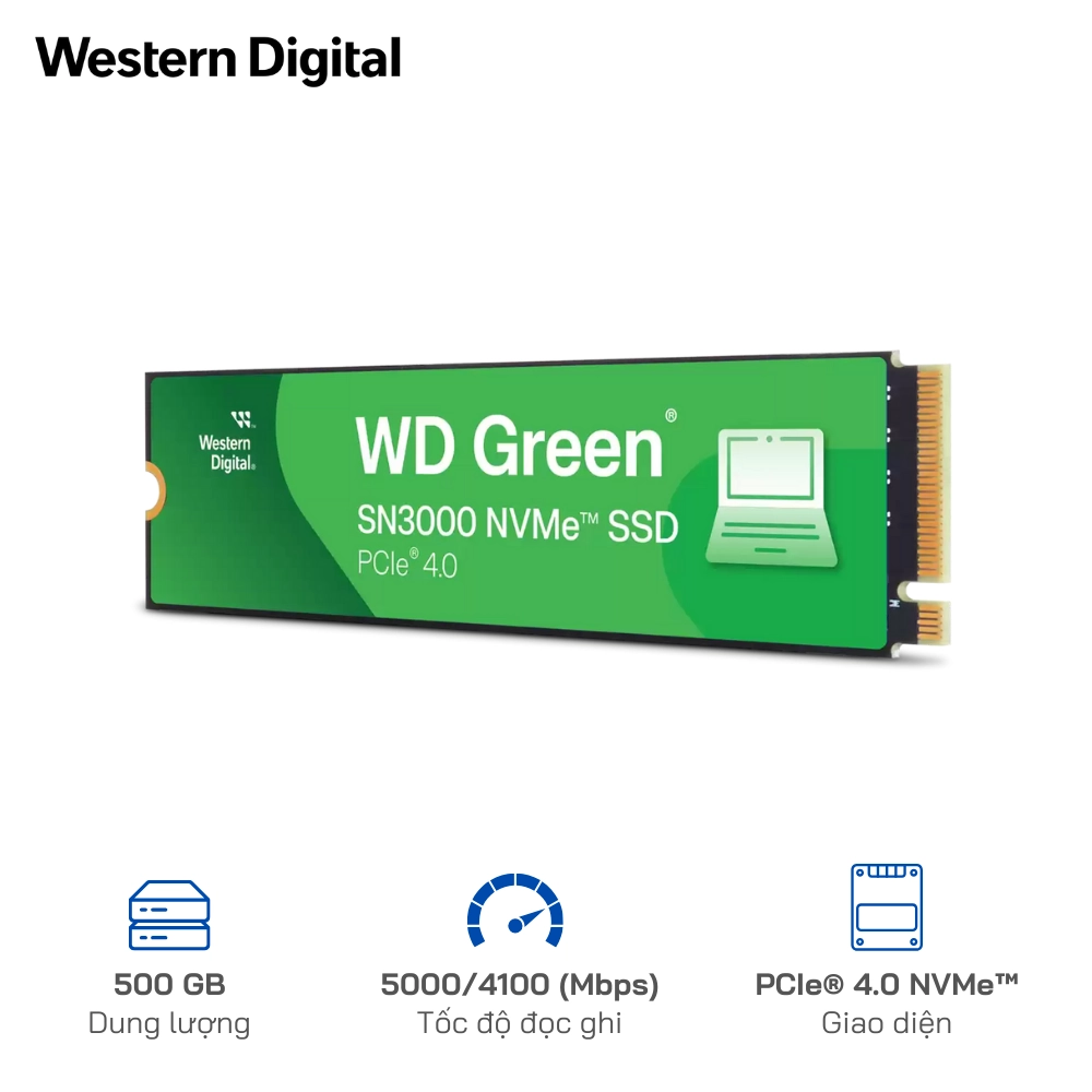 SSD NVMe 500GB WD Green SN3000 5000/4100 (WDS500G4G0E)