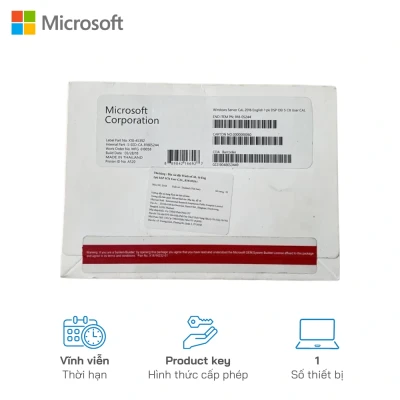 Phần Mềm Windows Server CAL 2016 Englist 1PK DSP OEI 5 CLT User CAL - Key vật lý